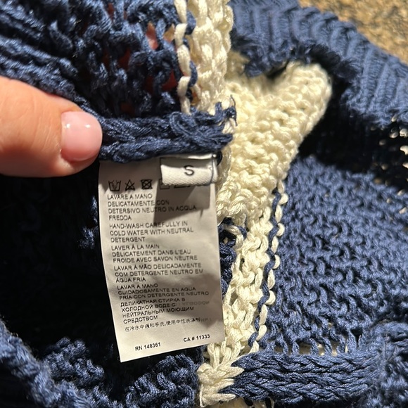 Pinko Graciosa Italian Navy and Cream Striped Sweater new without tags - Picture 5 of 6